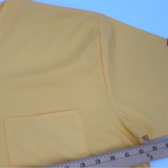 3/$15 DICKIES Scrub Top Adult SM Yellow Vneck Short Slv Uniform Workwear-stains - Picture 8 of 12